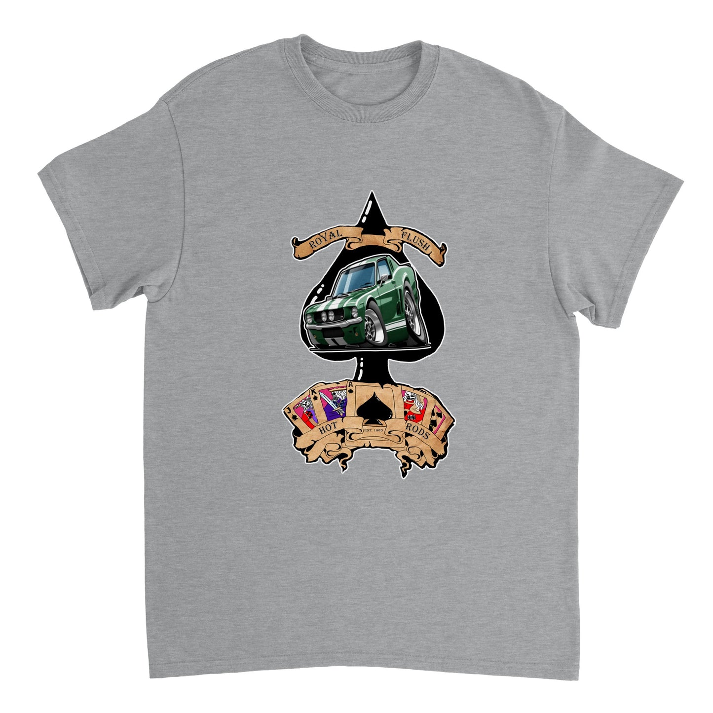 Heavyweight Unisex Crewneck T-shirt - Ace of Spades '55 Chevy