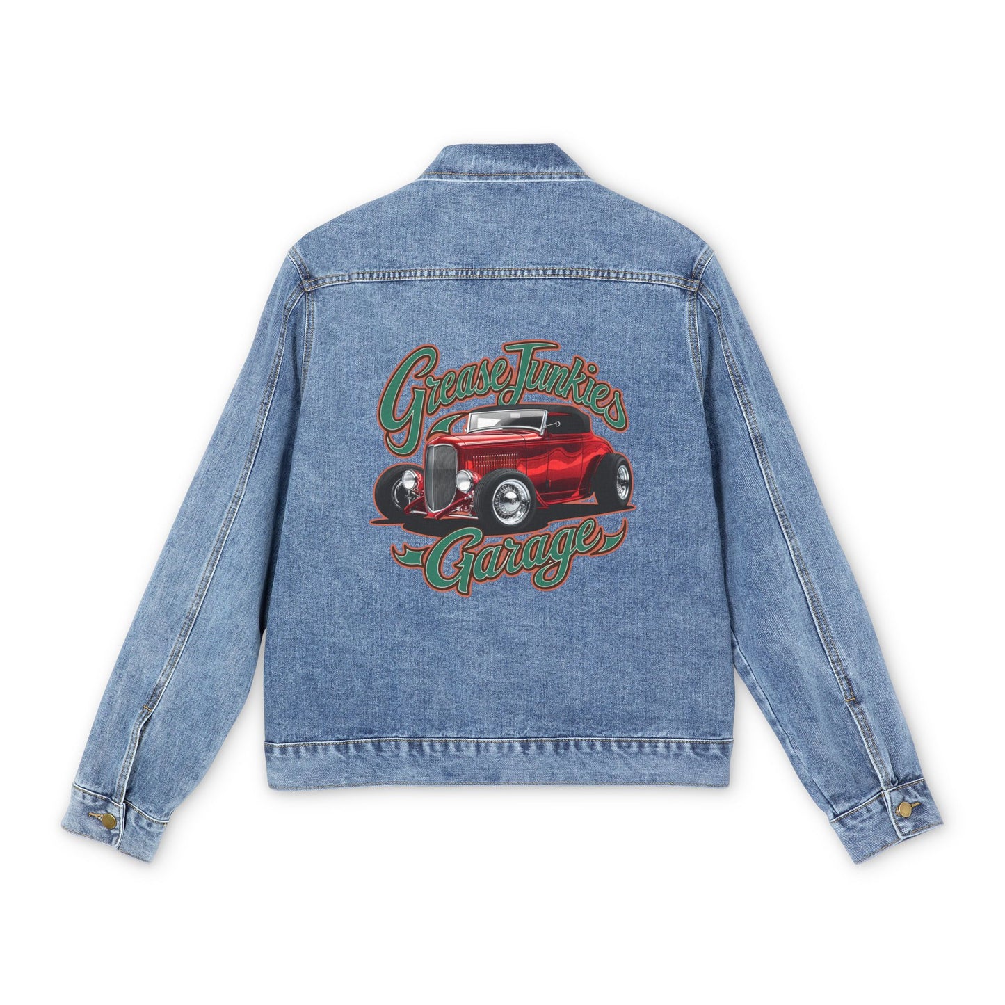 "Grease Junkie's Garage" '32 Ford - Men's Denim Jacket