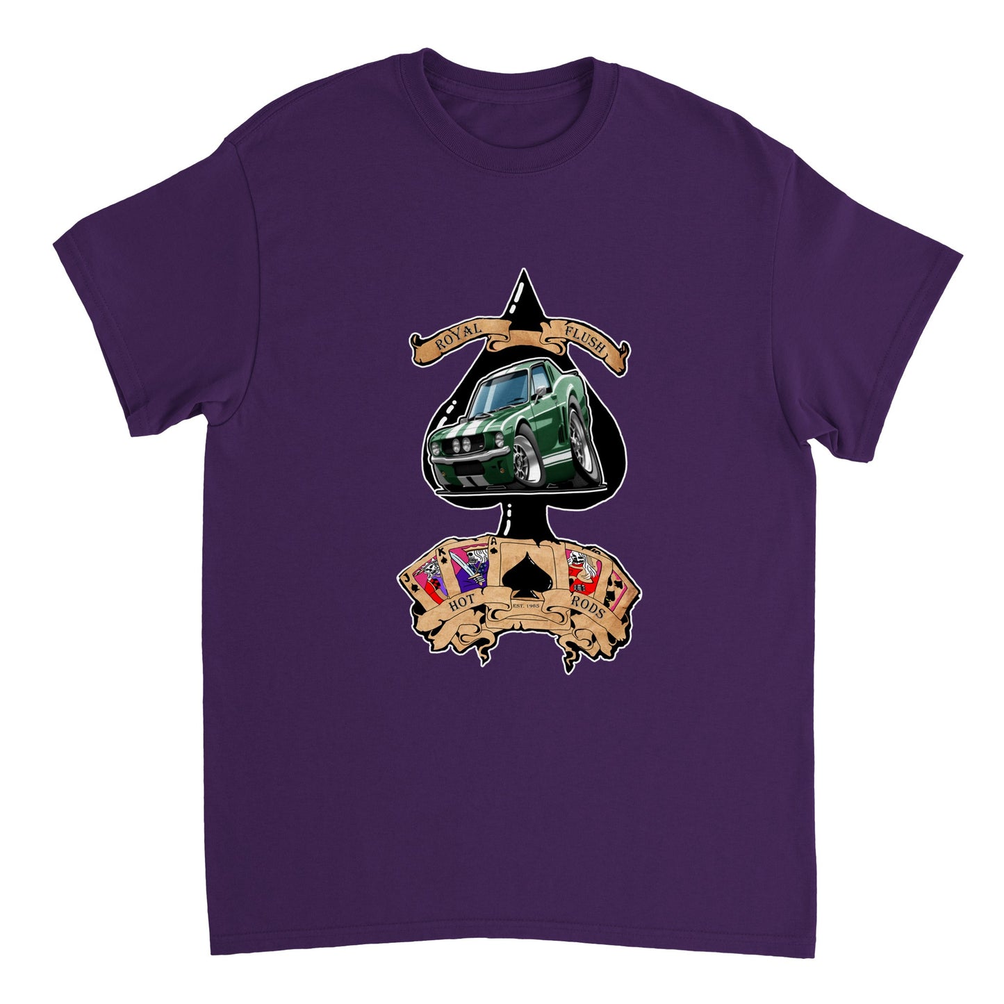 Heavyweight Unisex Crewneck T-shirt - Ace of Spades '55 Chevy