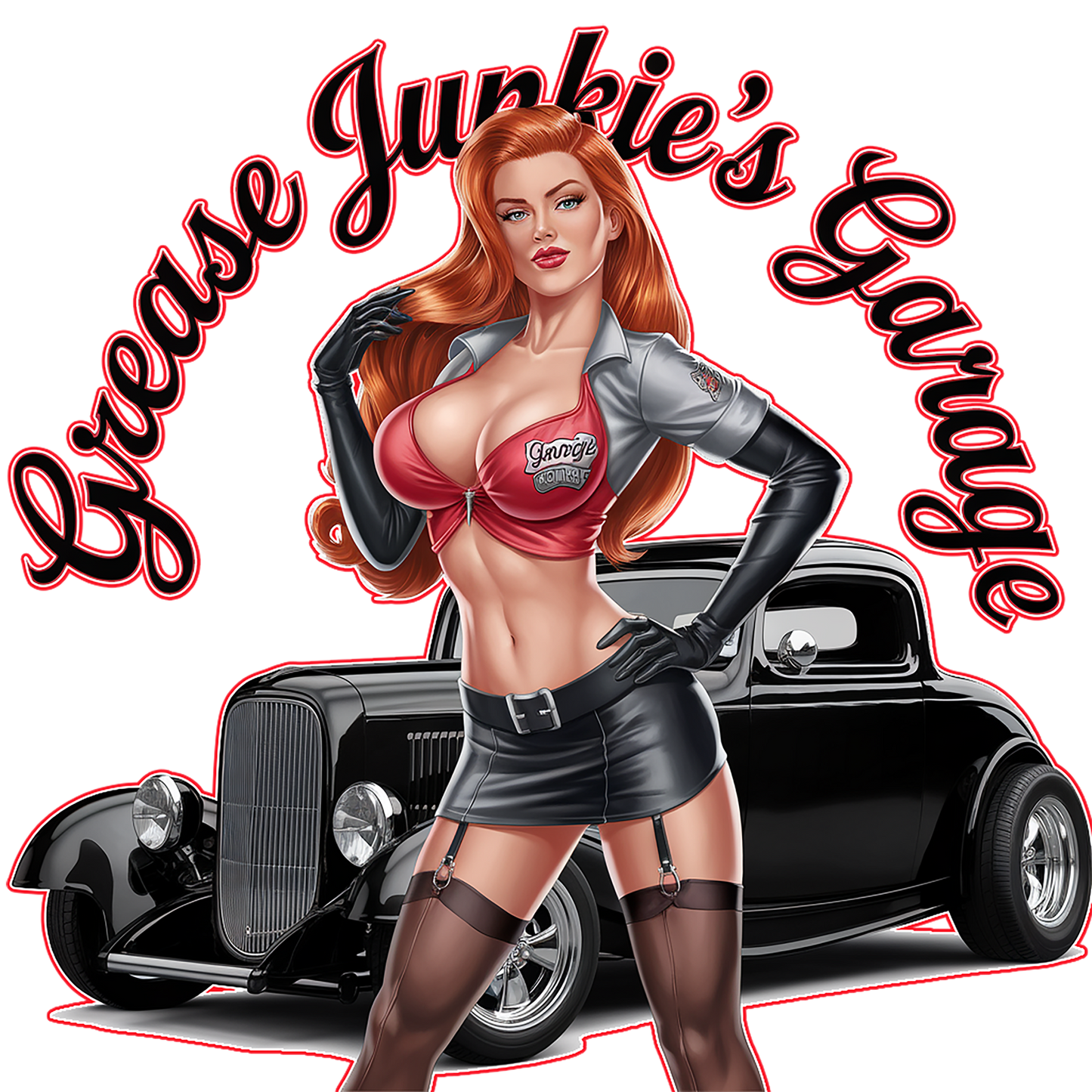 "Grease Junkie's Garage" - '32 Ford Coupe