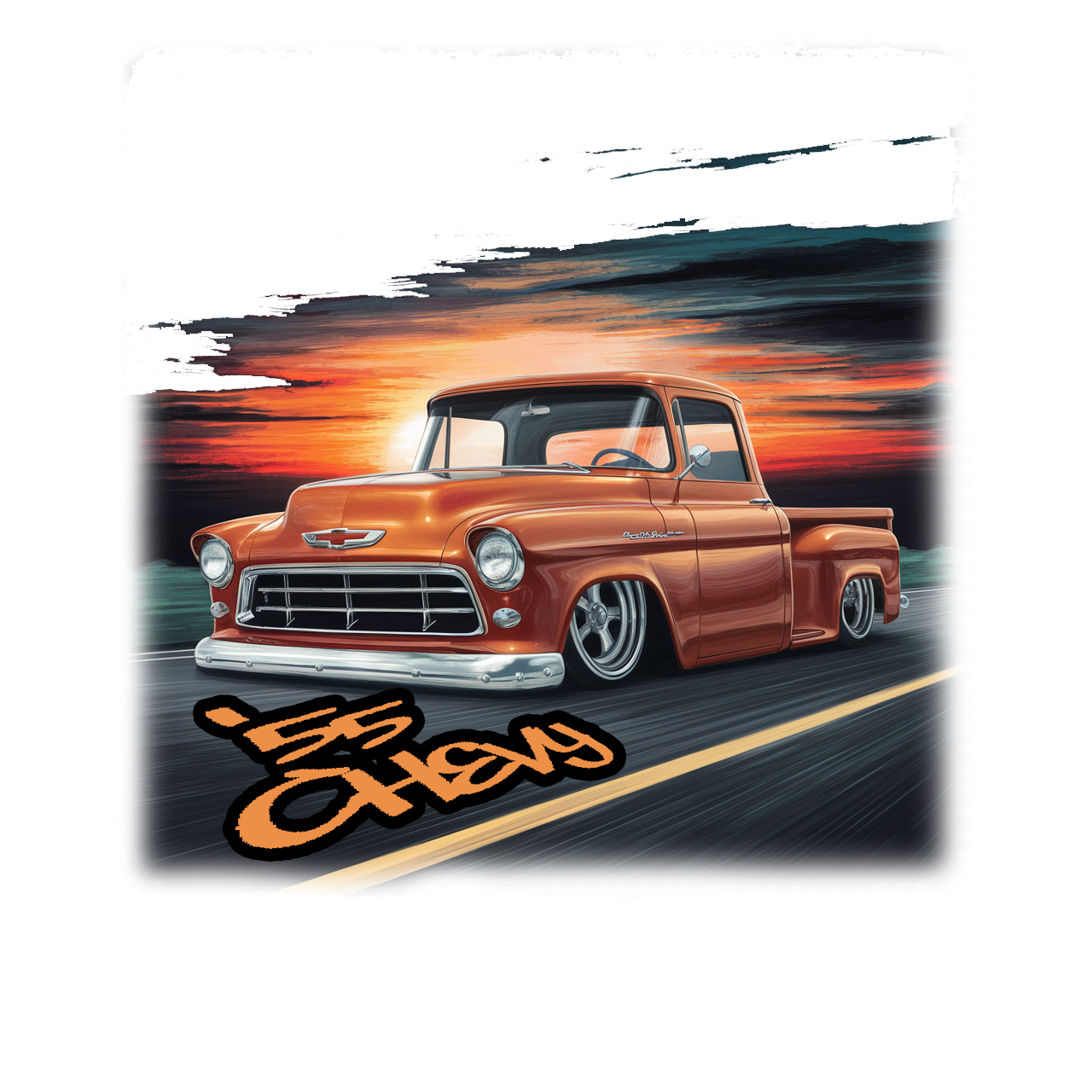Classic '55 Chevy Pickup - Unisex Pullover Hoodie.