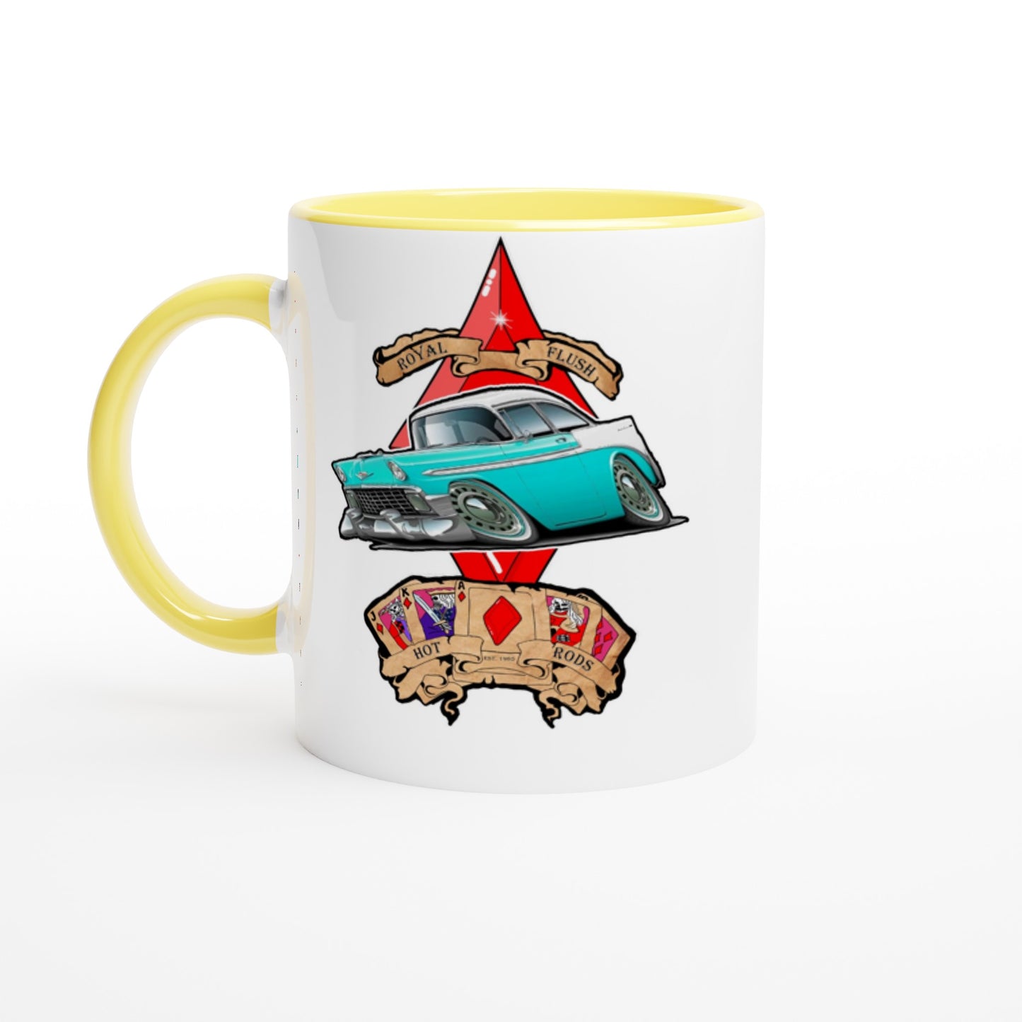 White 11oz Ceramic Mug with Color Inside