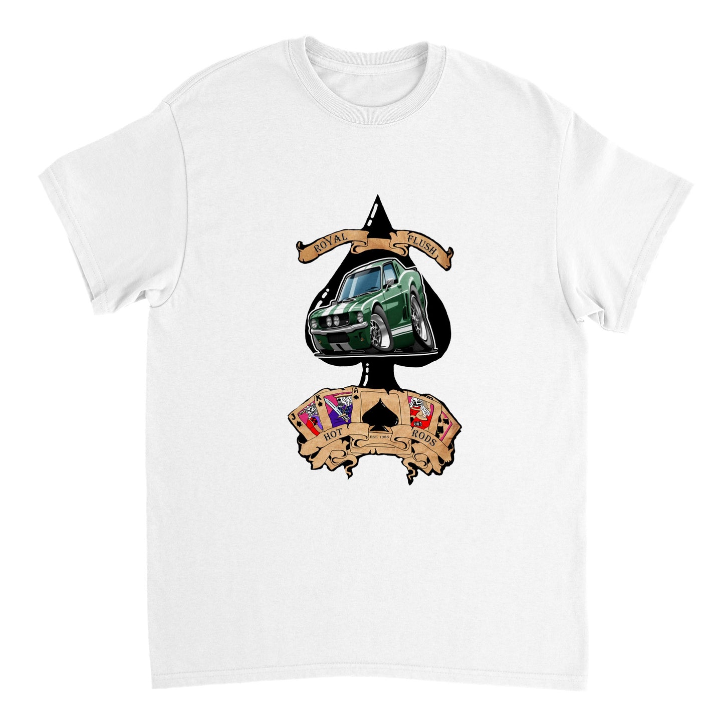 Heavyweight Unisex Crewneck T-shirt - Ace of Spades '55 Chevy
