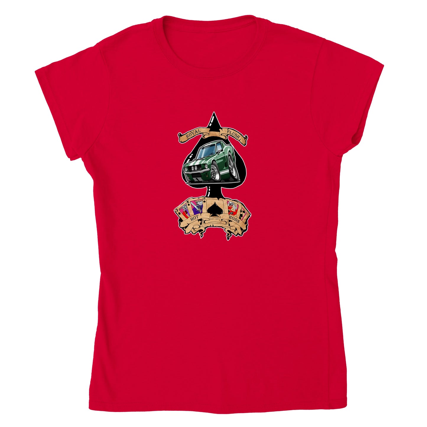 Classic Womens Crewneck T-shirt - Ace of Spades '65 Mustang