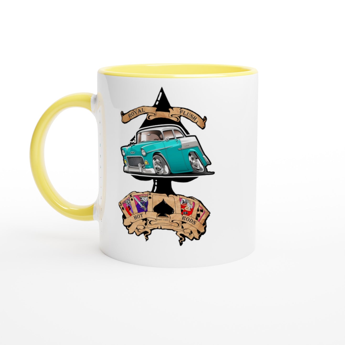 White 11oz Ceramic Mug with Color Inside