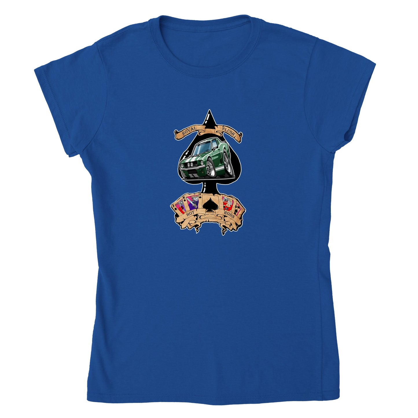 Classic Womens Crewneck T-shirt - Ace of Spades '65 Mustang