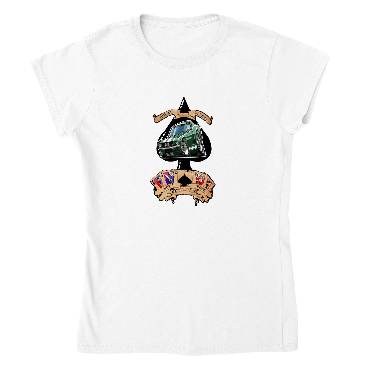 Classic Womens Crewneck T-shirt - Ace of Spades '65 Mustang