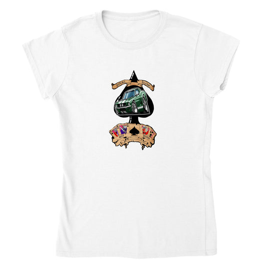 Classic Womens Crewneck T-shirt - Ace of Spades '65 Mustang