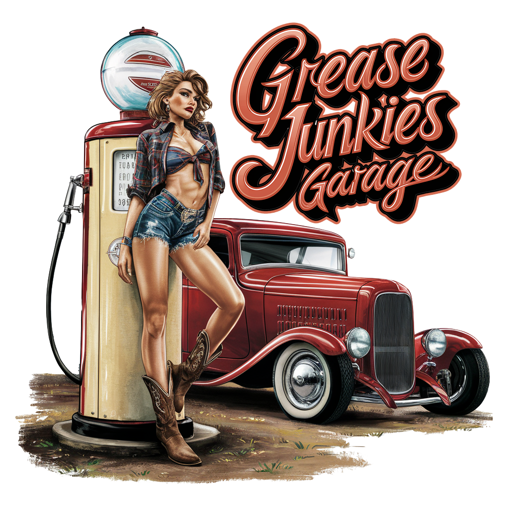 Grease Junkie's Garage - Red '32 Ford
