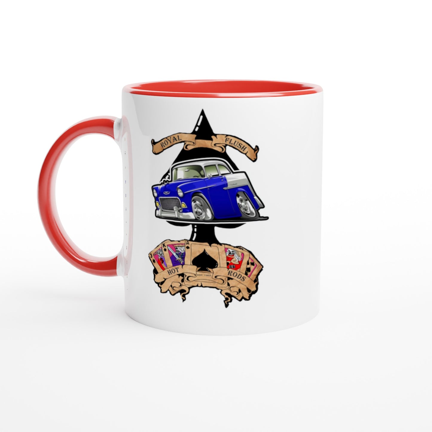 White 11oz Ceramic Mug with Color Inside