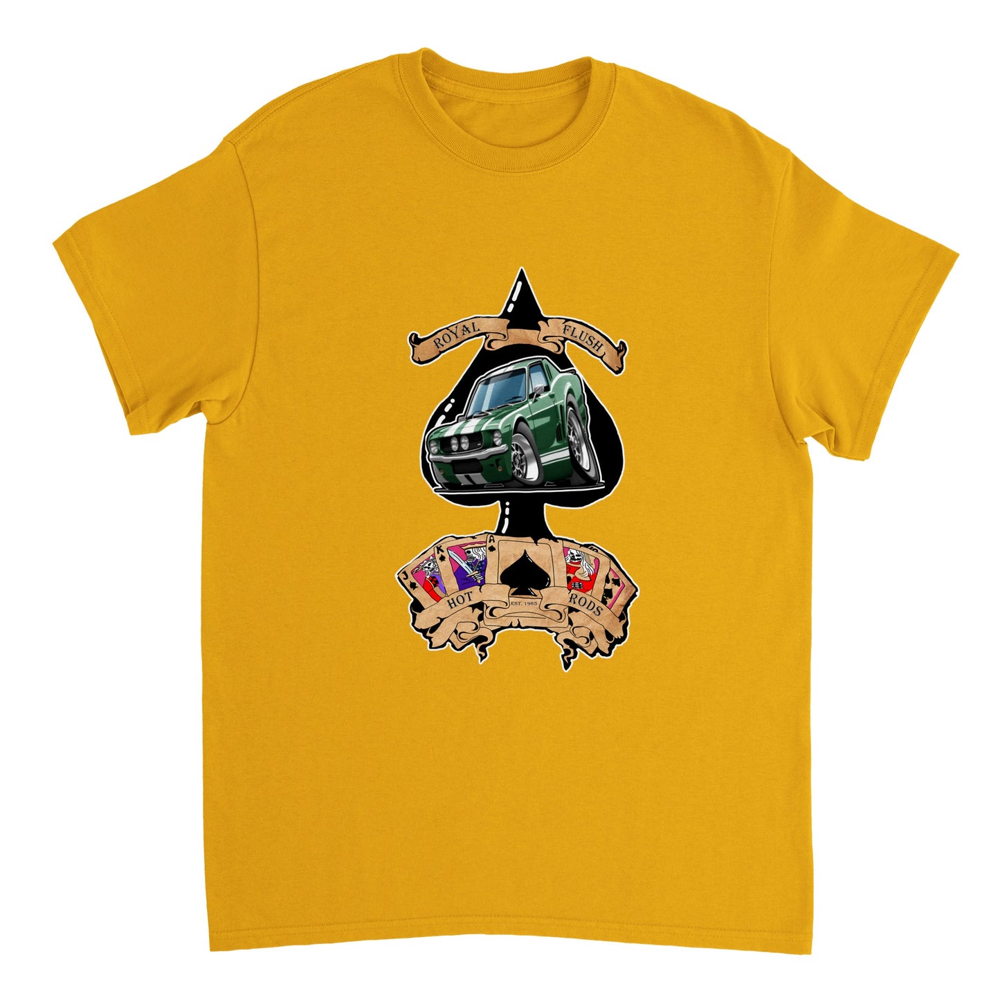 Heavyweight Unisex Crewneck T-shirt - Ace of Spades '55 Chevy