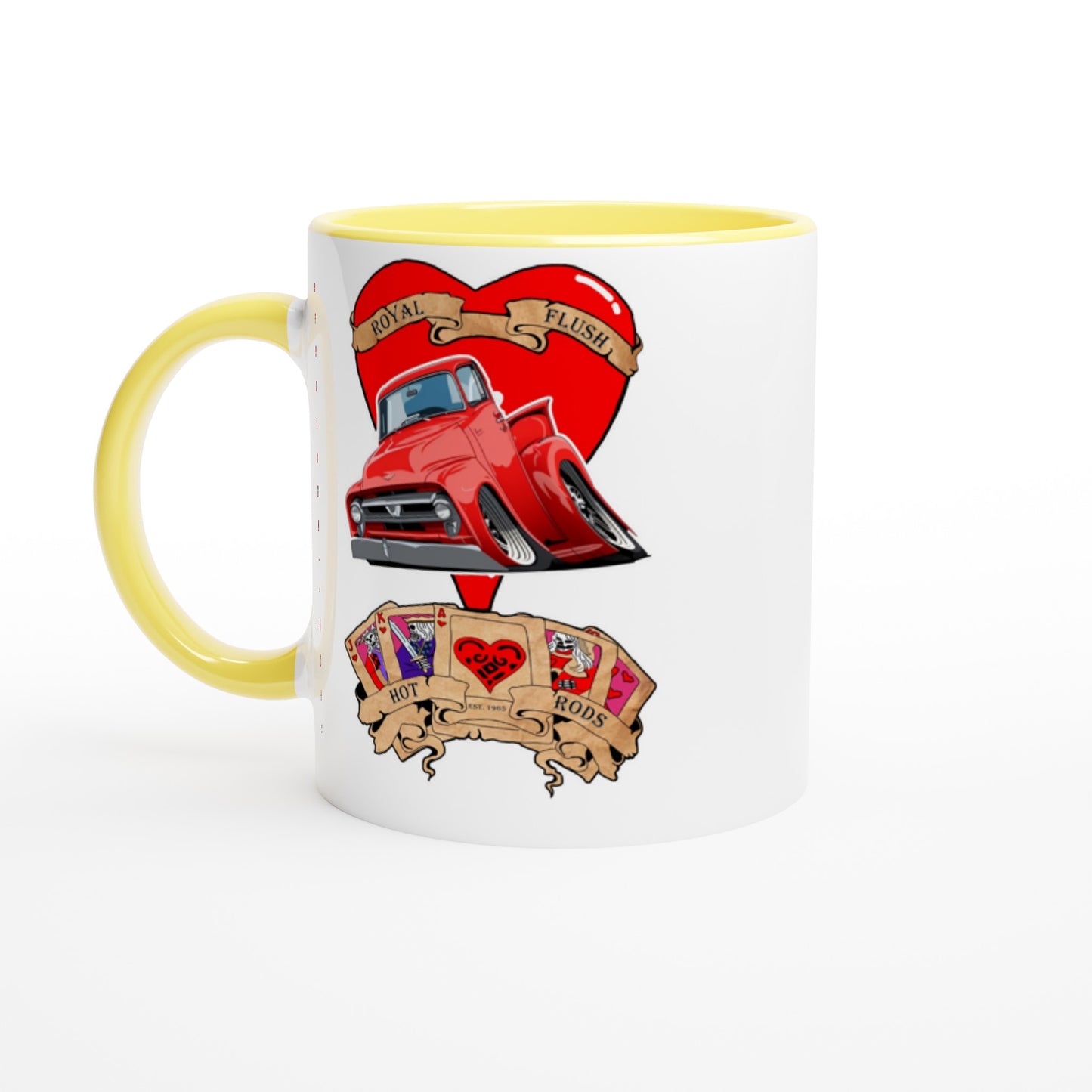 White 11oz Ceramic Mug with Color Inside