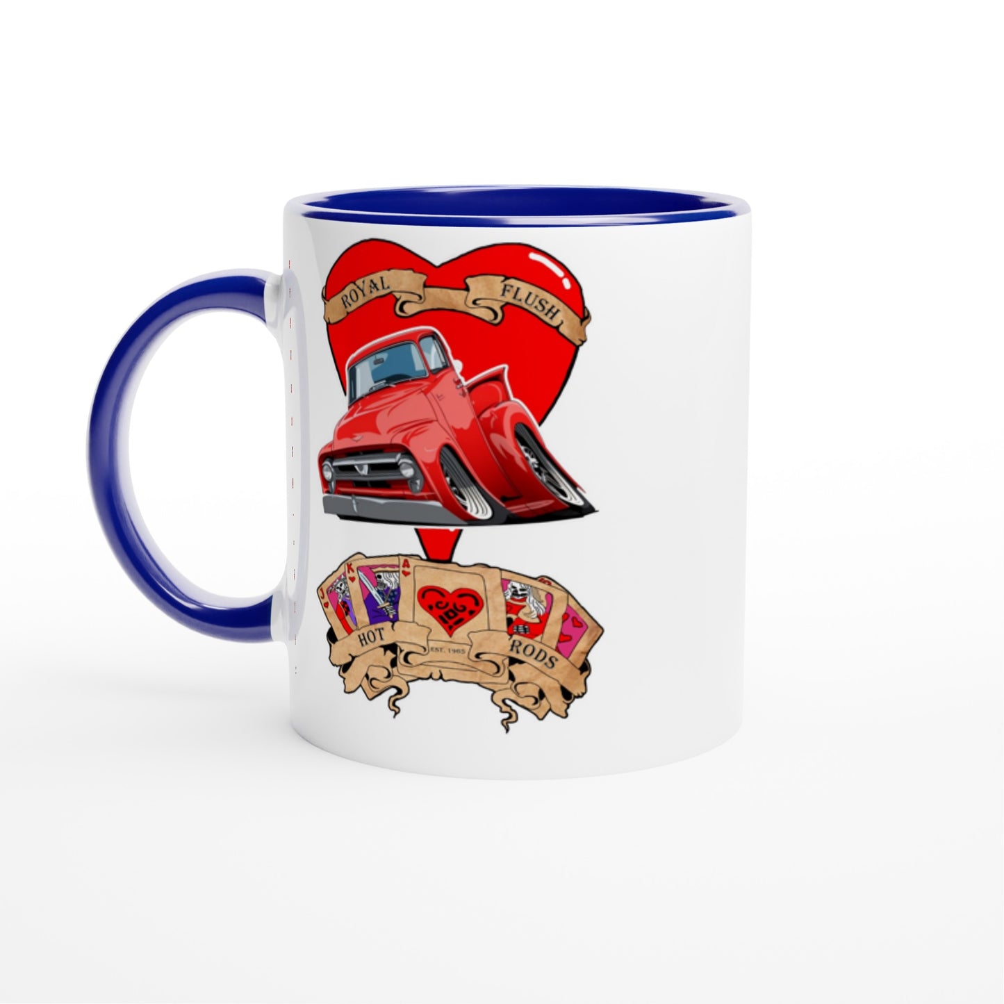 White 11oz Ceramic Mug with Color Inside