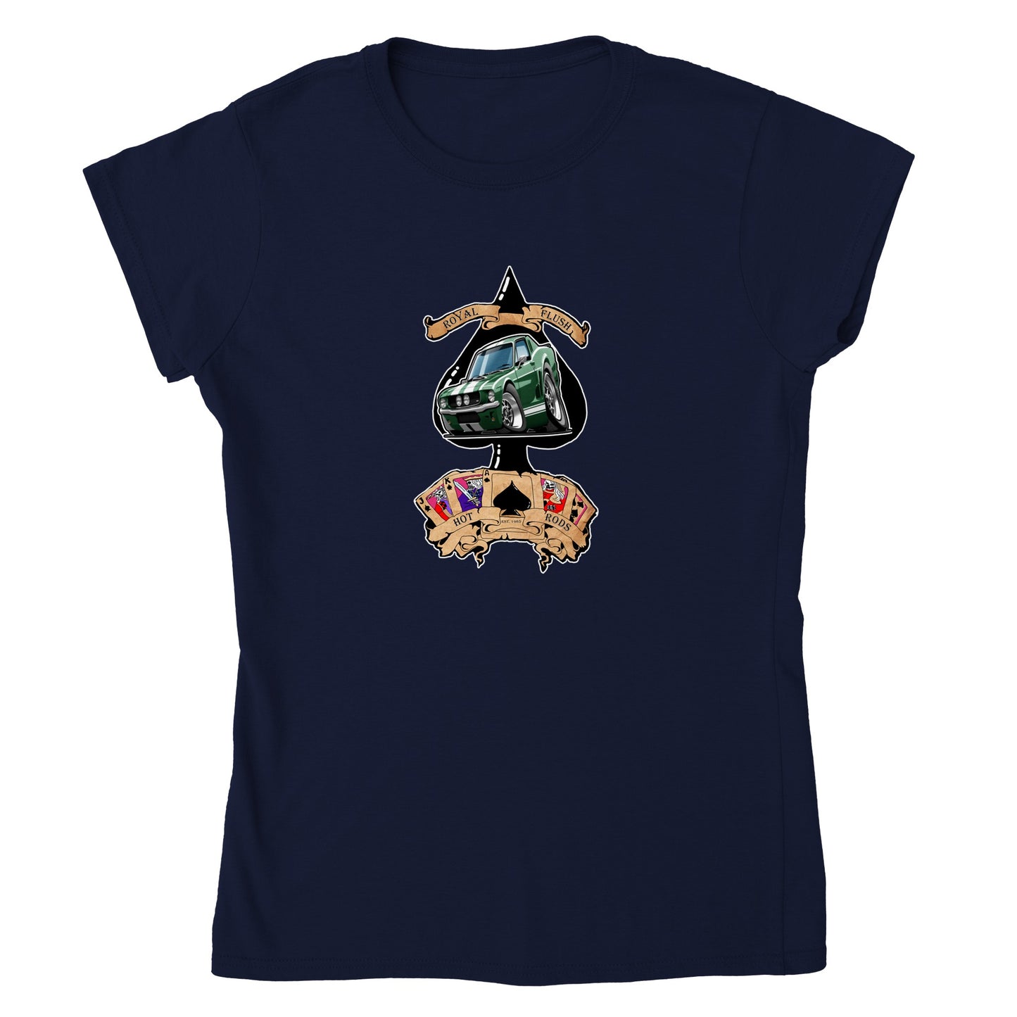 Classic Womens Crewneck T-shirt - Ace of Spades '65 Mustang