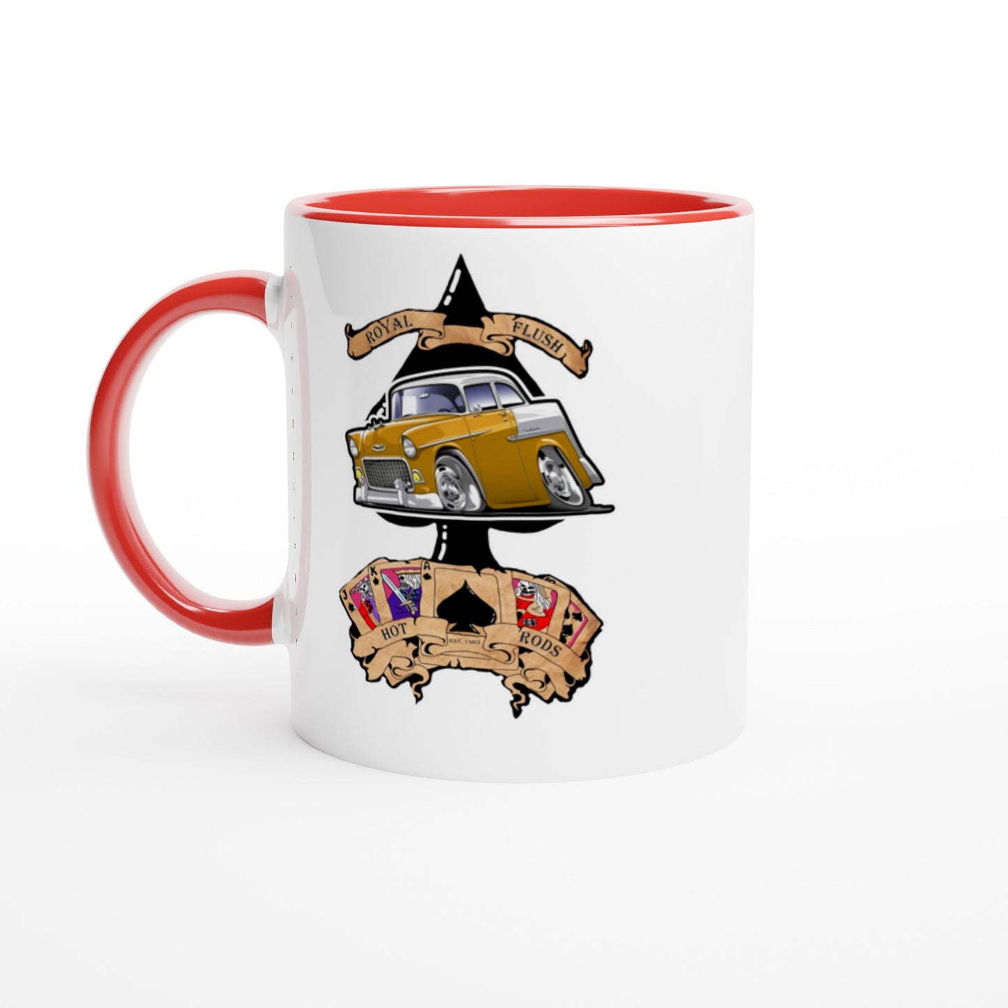 White 11oz Ceramic Mug with Color Inside