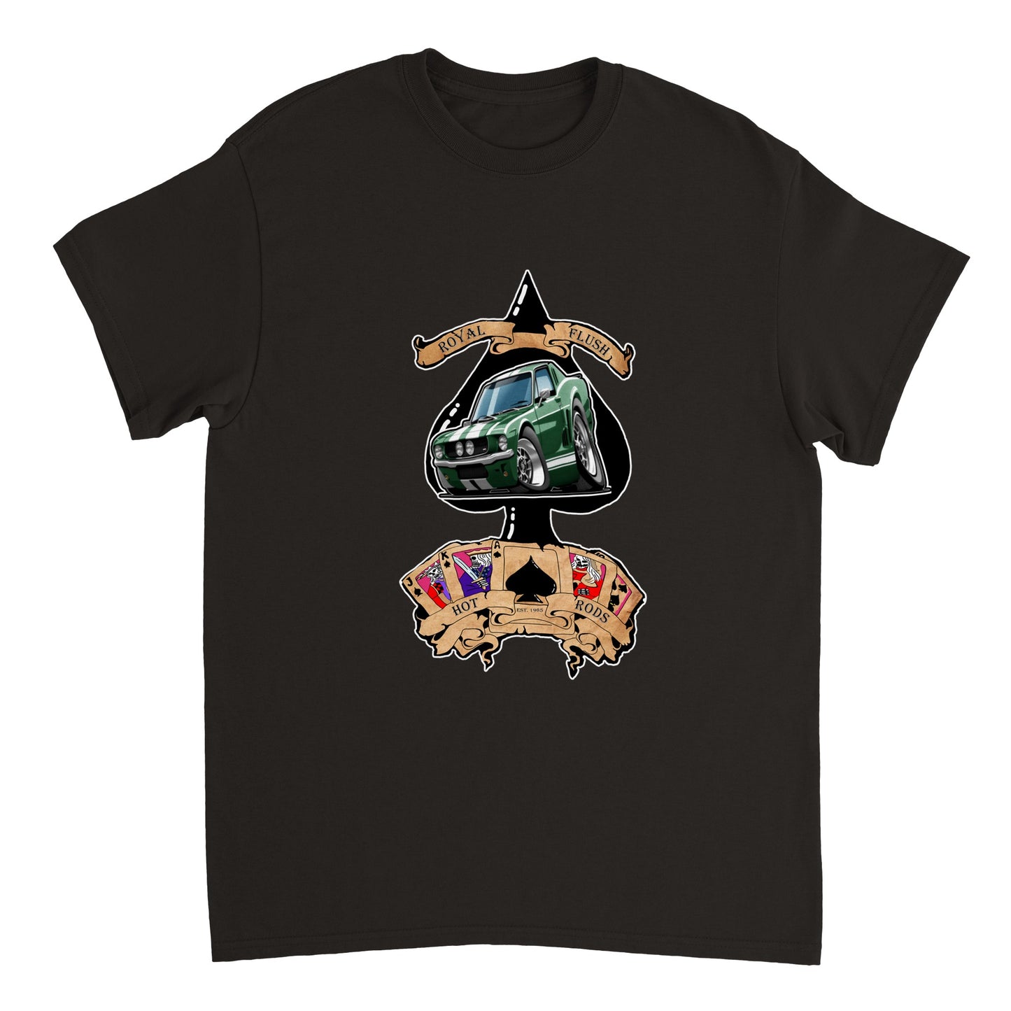 Heavyweight Unisex Crewneck T-shirt - Ace of Spades '55 Chevy