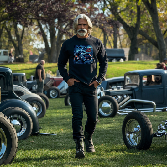 '32 Ford Rat Rod: "Dark Mischief" - Black Unisex Crewneck Sweatshirt