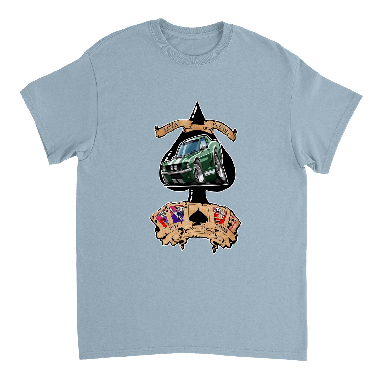 Heavyweight Unisex Crewneck T-shirt - Ace of Spades '55 Chevy