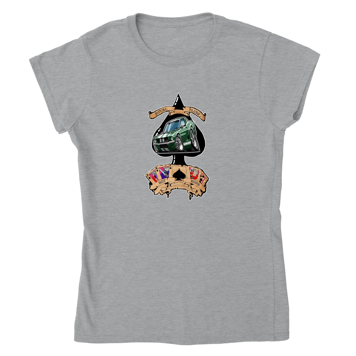 Classic Womens Crewneck T-shirt - Ace of Spades '65 Mustang