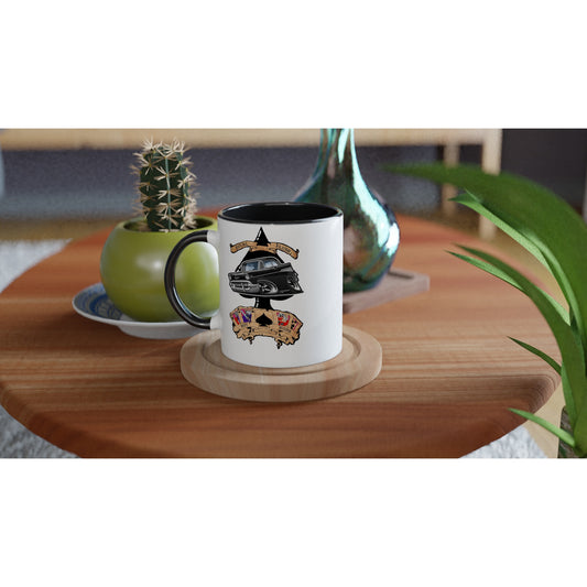 White 11oz Ceramic Mug with Color Inside