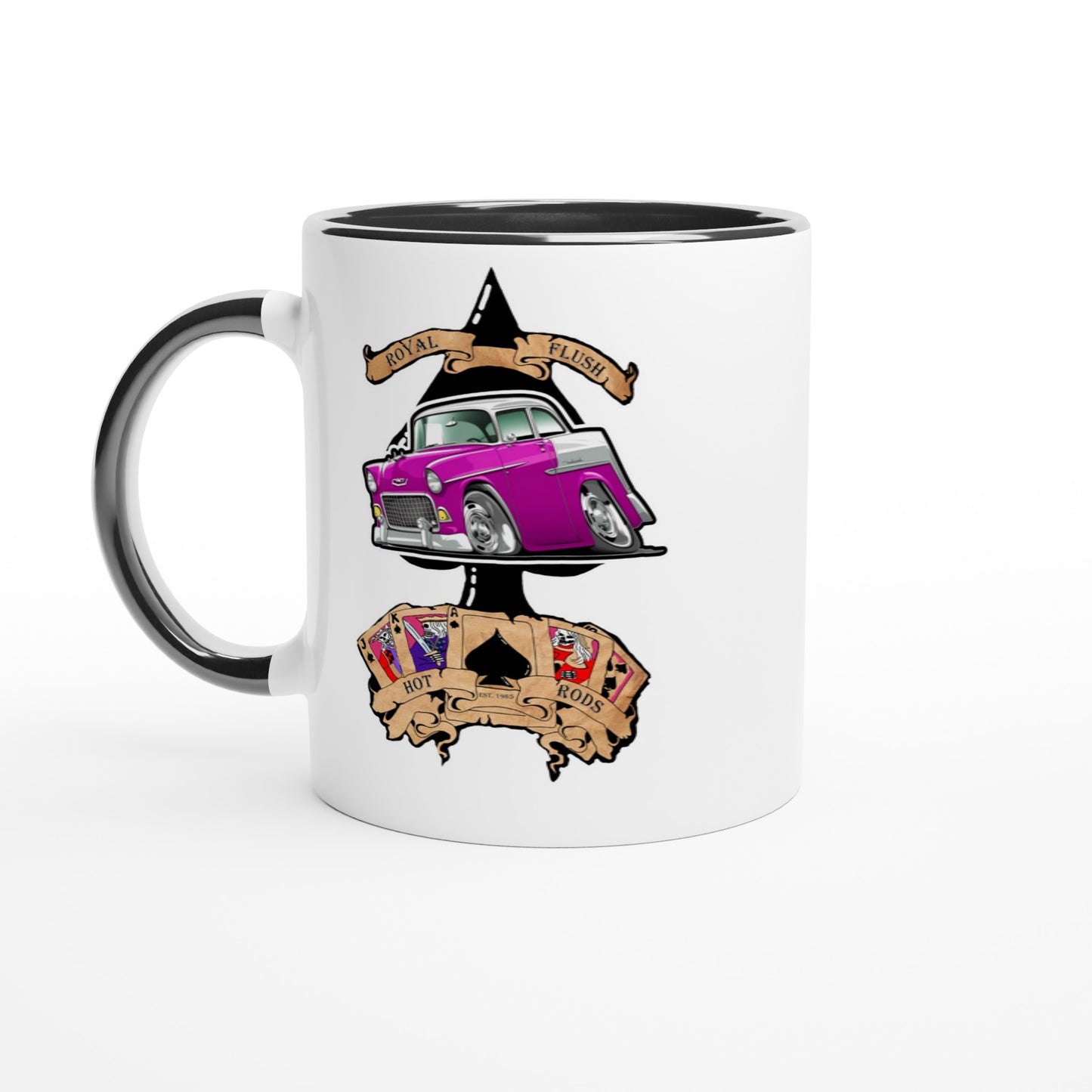 White 11oz Ceramic Mug with Color Inside