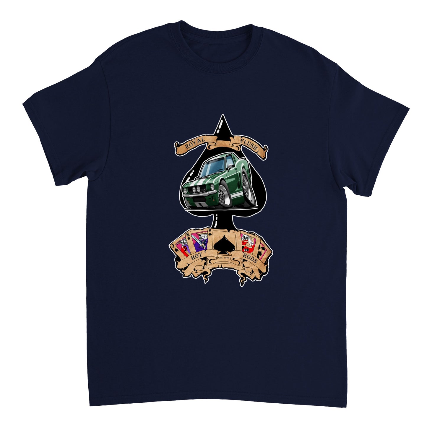 Heavyweight Unisex Crewneck T-shirt - Ace of Spades '55 Chevy