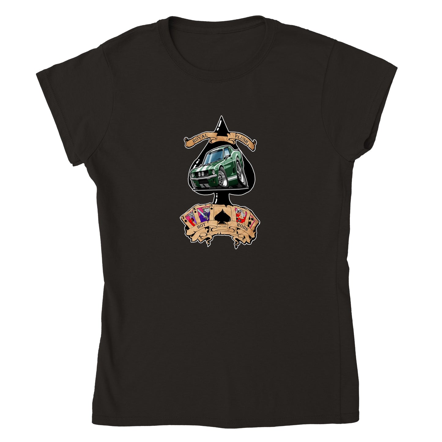 Classic Womens Crewneck T-shirt - Ace of Spades '65 Mustang