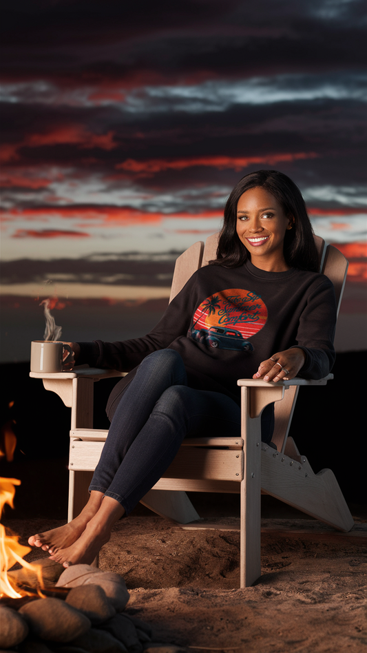 "Take a sip of Summer Comfort" - Black Unisex Sweatshirt with a 40 Ford Coupe