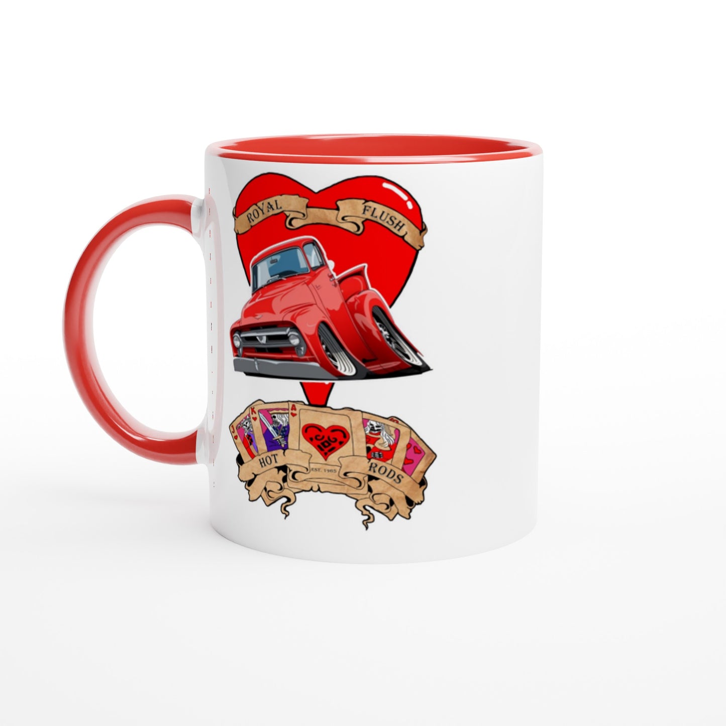 White 11oz Ceramic Mug with Color Inside
