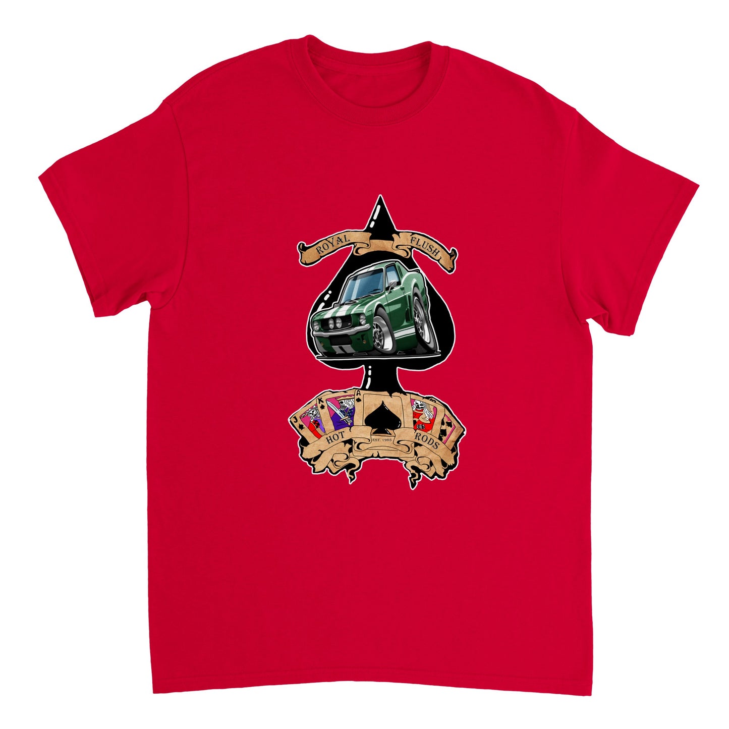 Heavyweight Unisex Crewneck T-shirt - Ace of Spades '55 Chevy